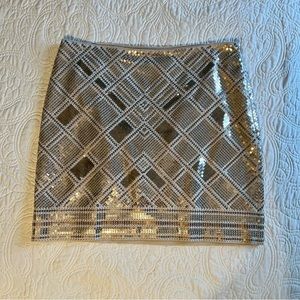 Sequined Silver, Gold, Metallic Skirt